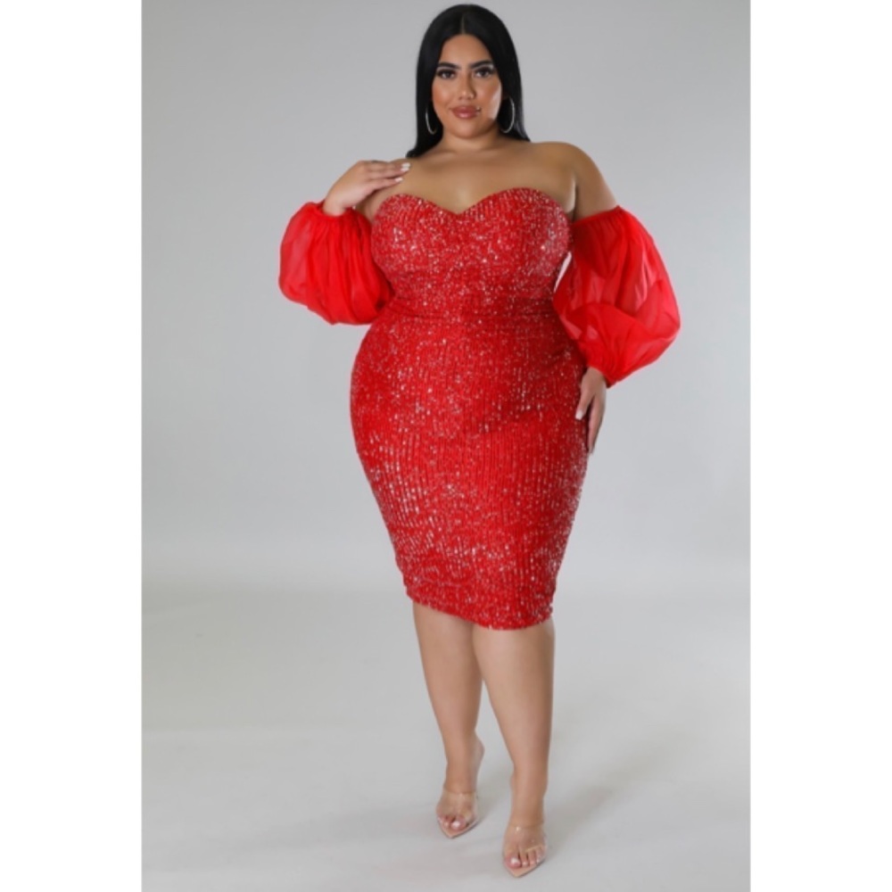 Red forever glowing dress
